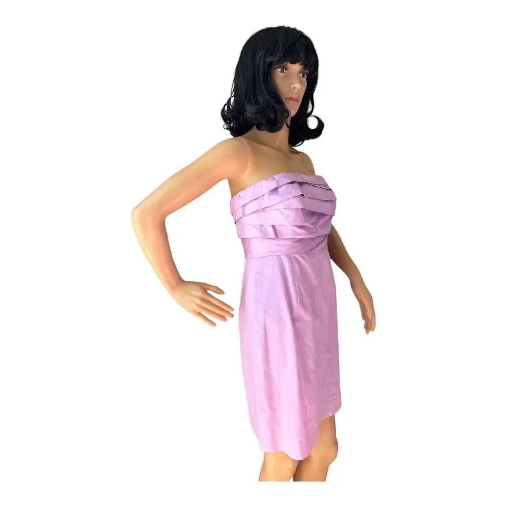J. Crew Wave Bodice Strapless cotton lavender/ purple dress size 6